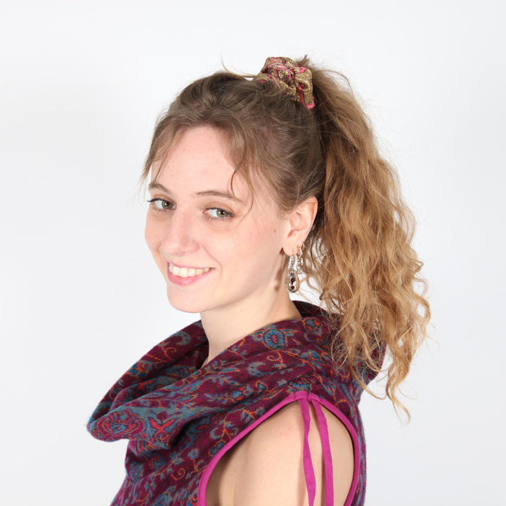 Recycled Sari Paisley Scrunchie
