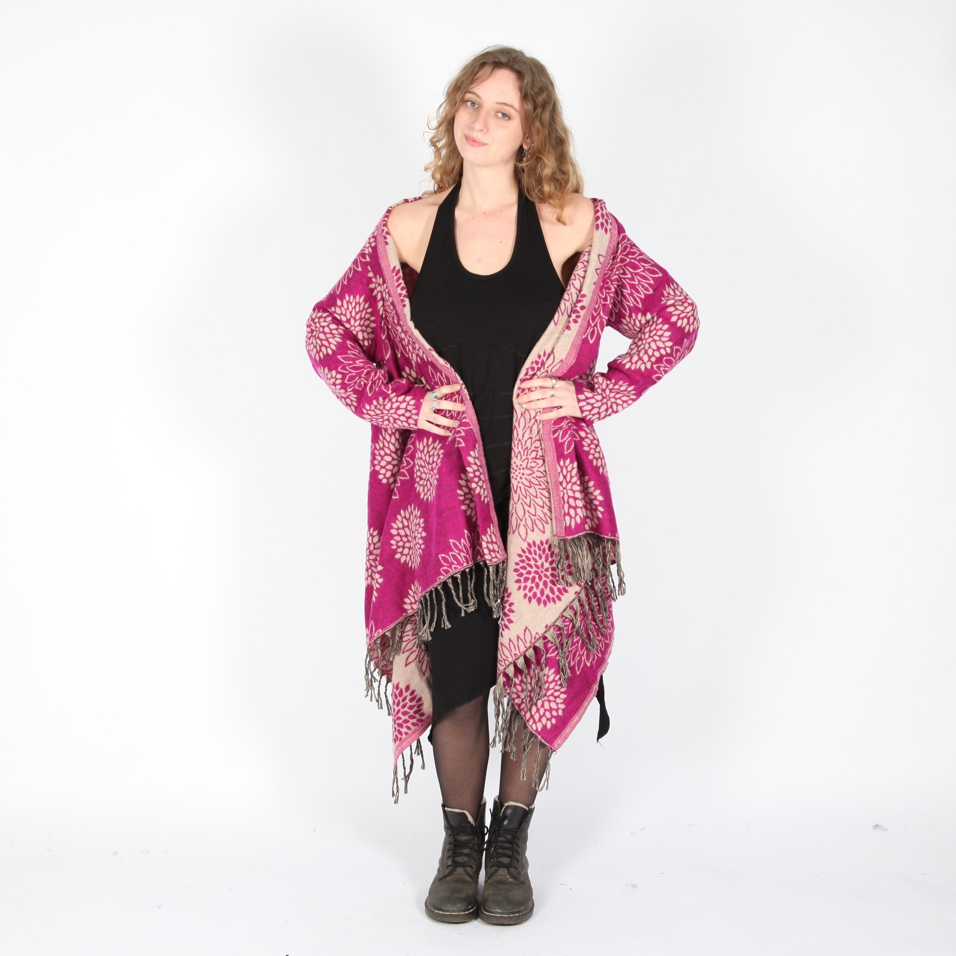 Open Fleece Blanket Wrap Cardigan The Hippy Clothing Co