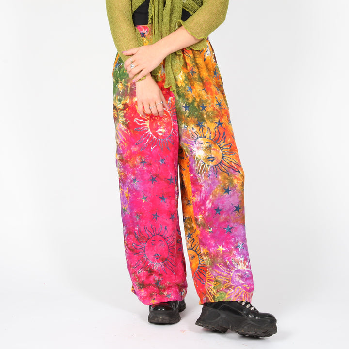 Tie Dye & Printed Cropped Trousers