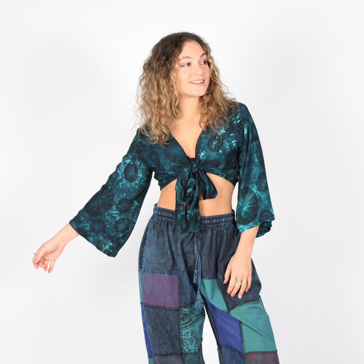 Black Truffle Wrap Top