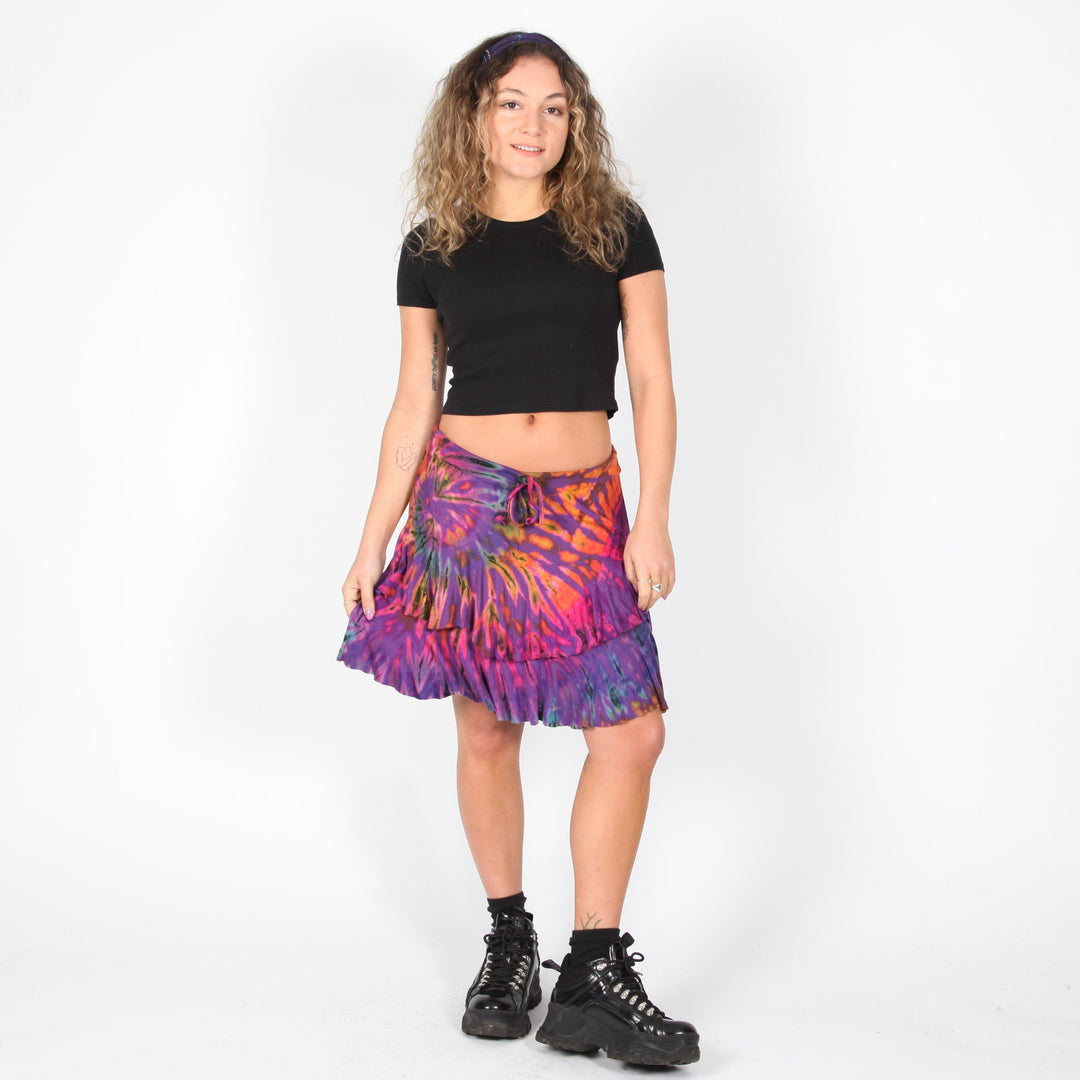 Tie Dye Layered Hipster Skirt
