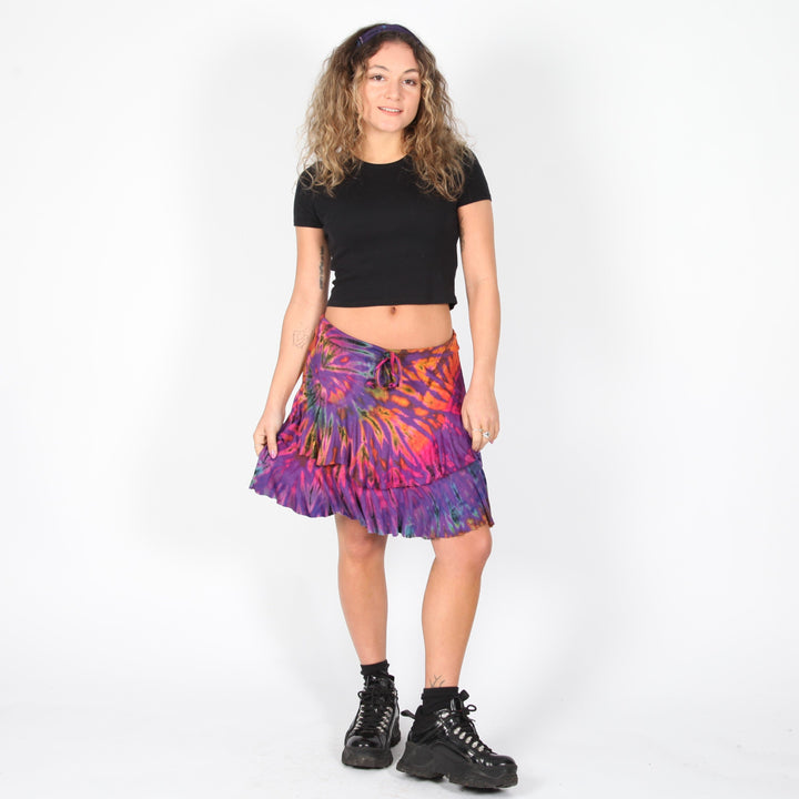 Tie Dye Layered Hipster Skirt