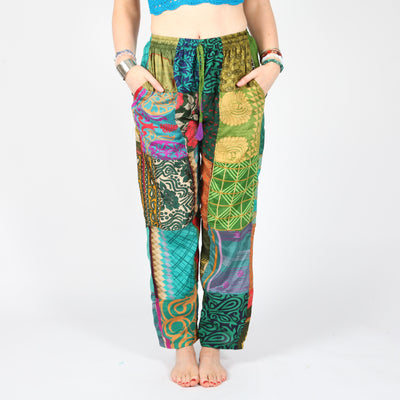 Patchwork Sari Drawstring Trousers