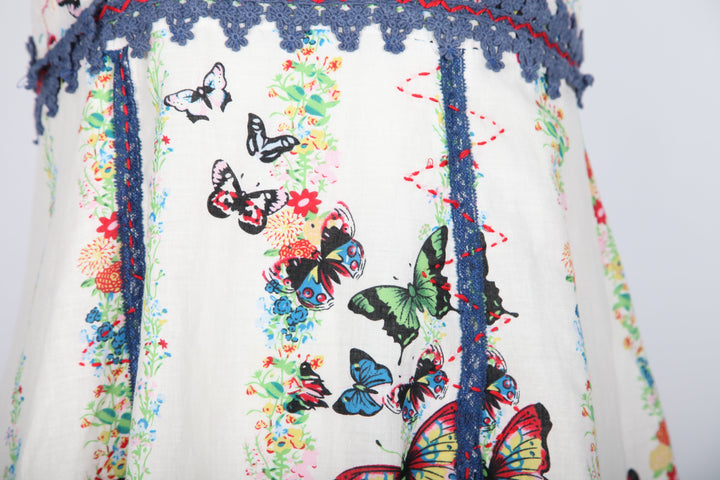 Butterfly Patterned Vintage Dress
