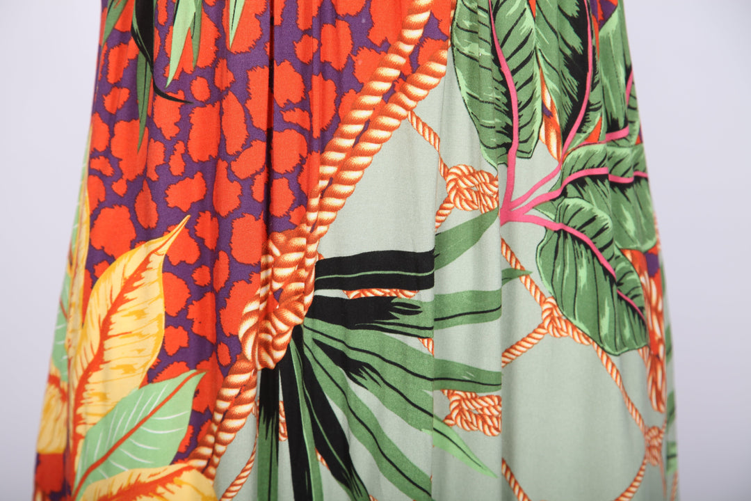 Vintage Maxi V Neck Dress