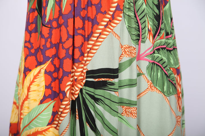 Vintage Maxi V Neck Dress
