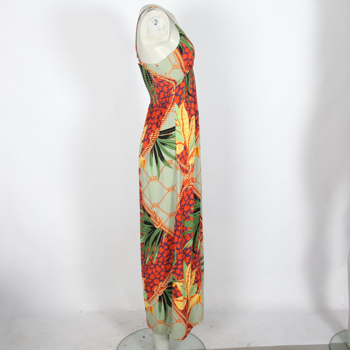 Vintage Maxi V Neck Dress