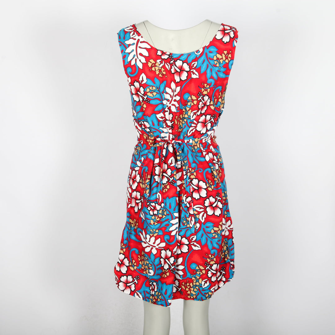 Vintage Floral Round Neck Dress