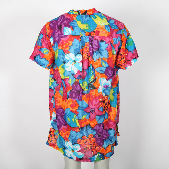Vintage Bright Patterned Short Sleeve Shirt