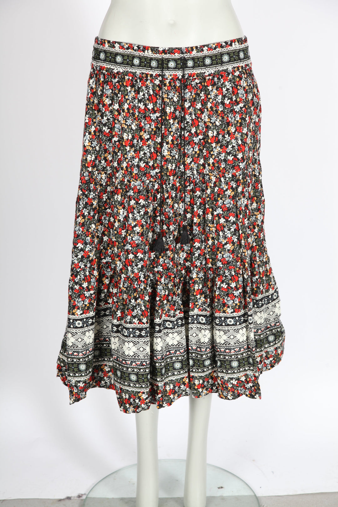 Vintage Flowery Midi Skirt