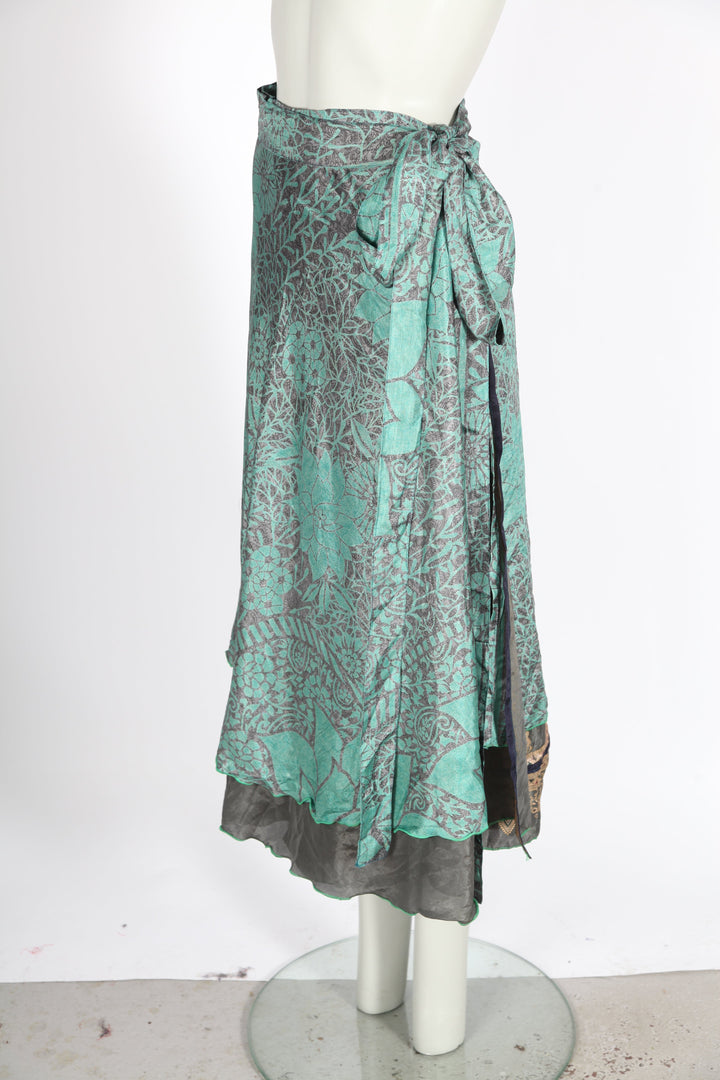 Vintage Boho Layered Wrap Skirt