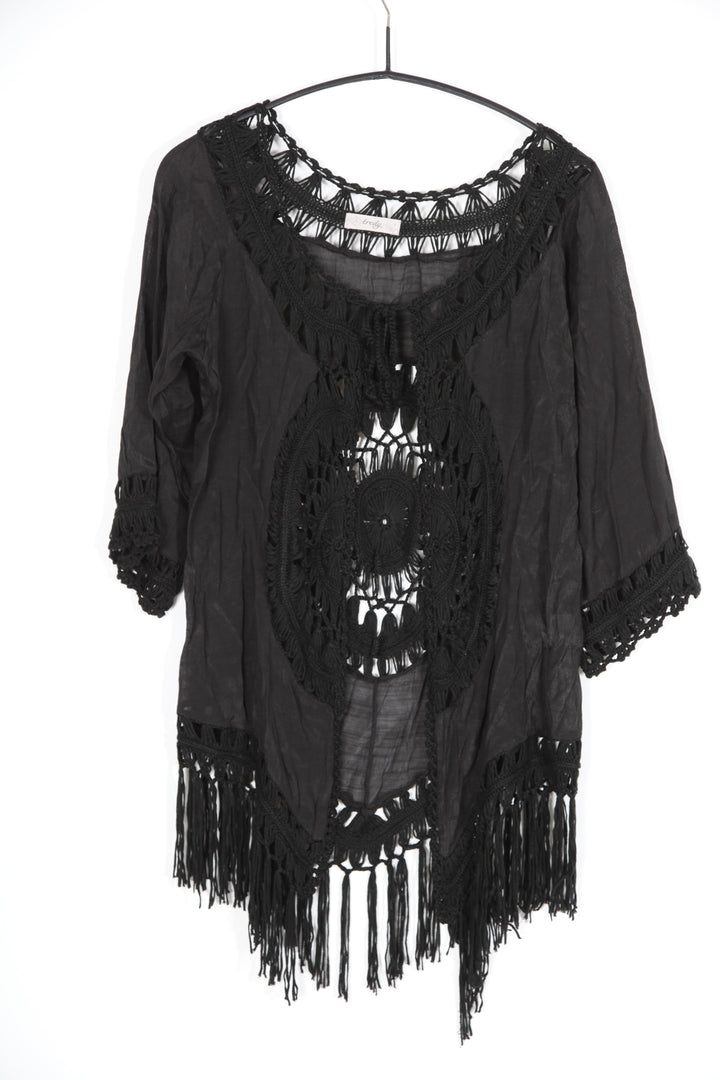 Boho Tie Up Tassel Top
