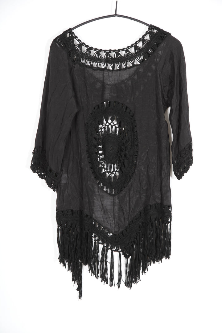 Boho Tie Up Tassel Top