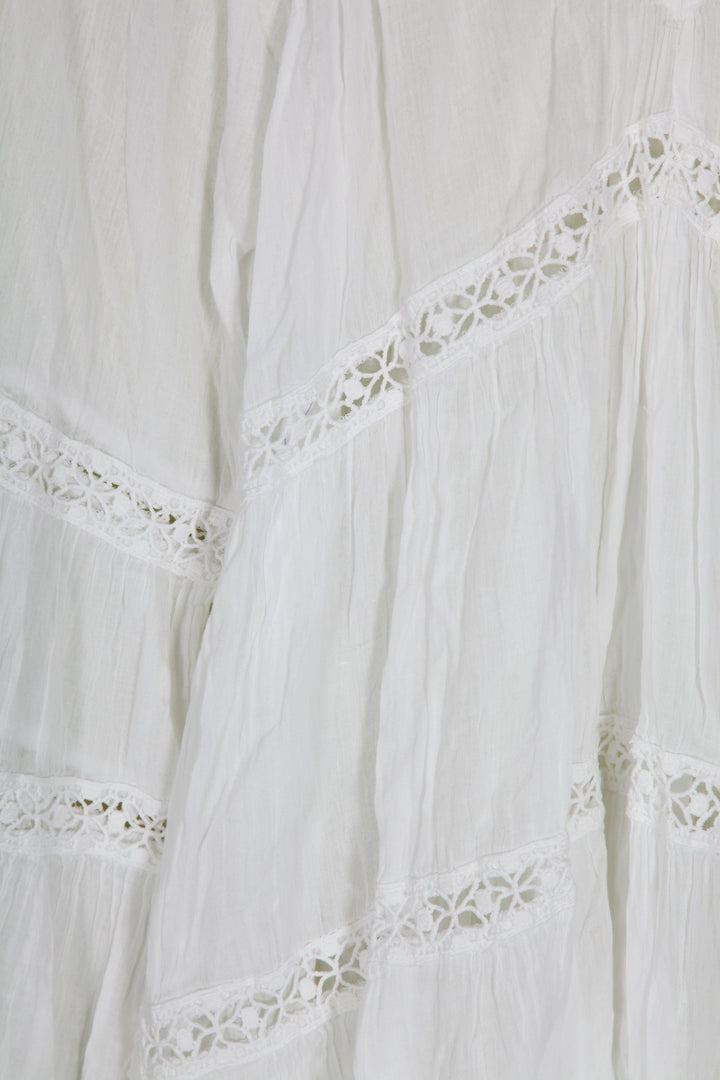 Boho Tiered White Dress