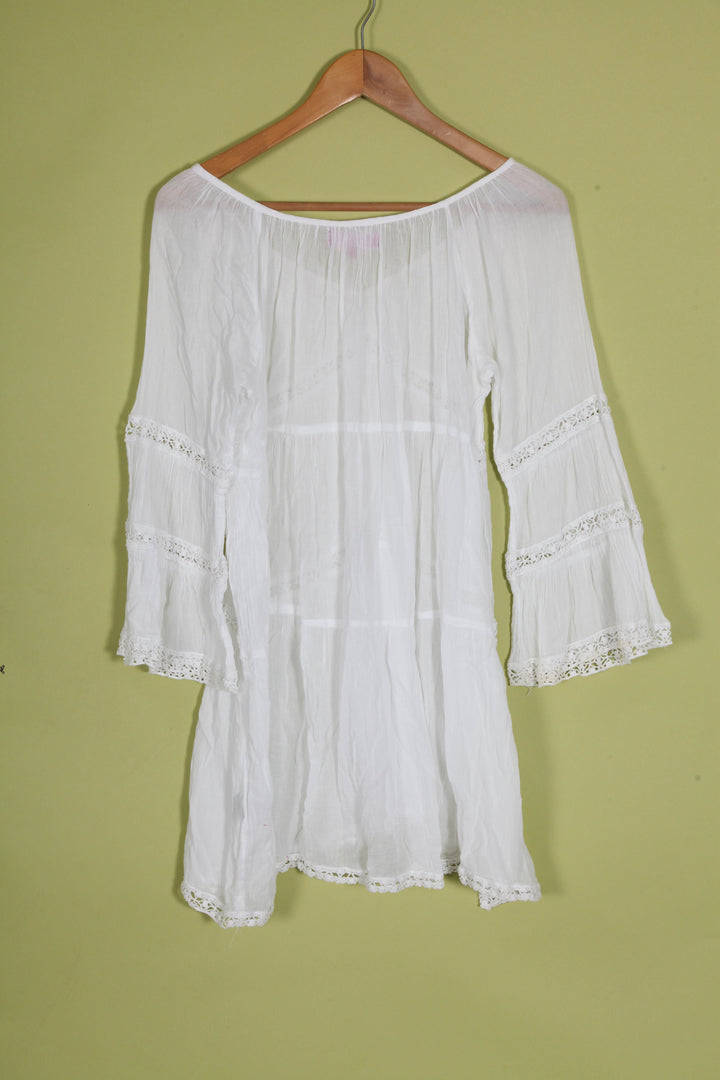 Boho Tiered White Dress