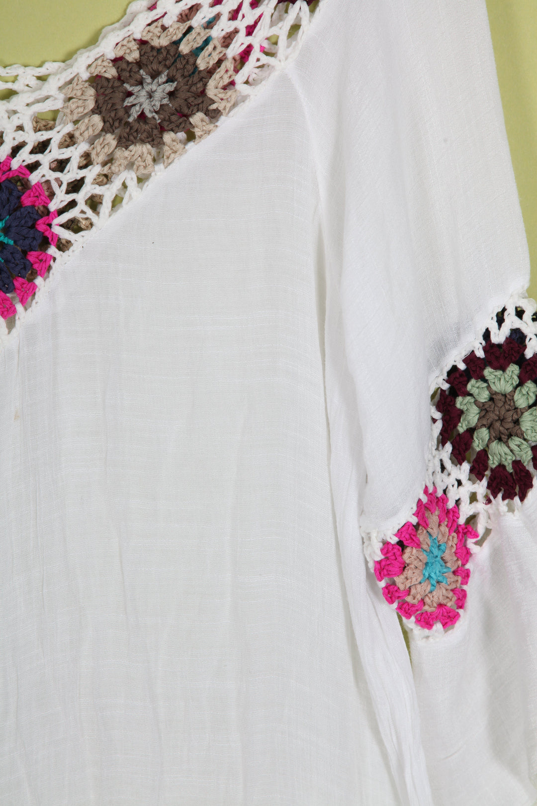 Vintage Cover Up Crochet Tassel Top