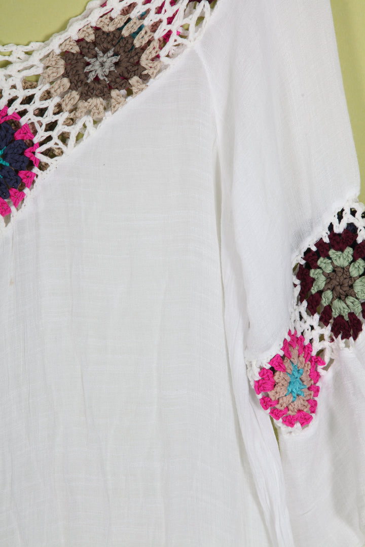 Vintage Cover Up Crochet Tassel Top