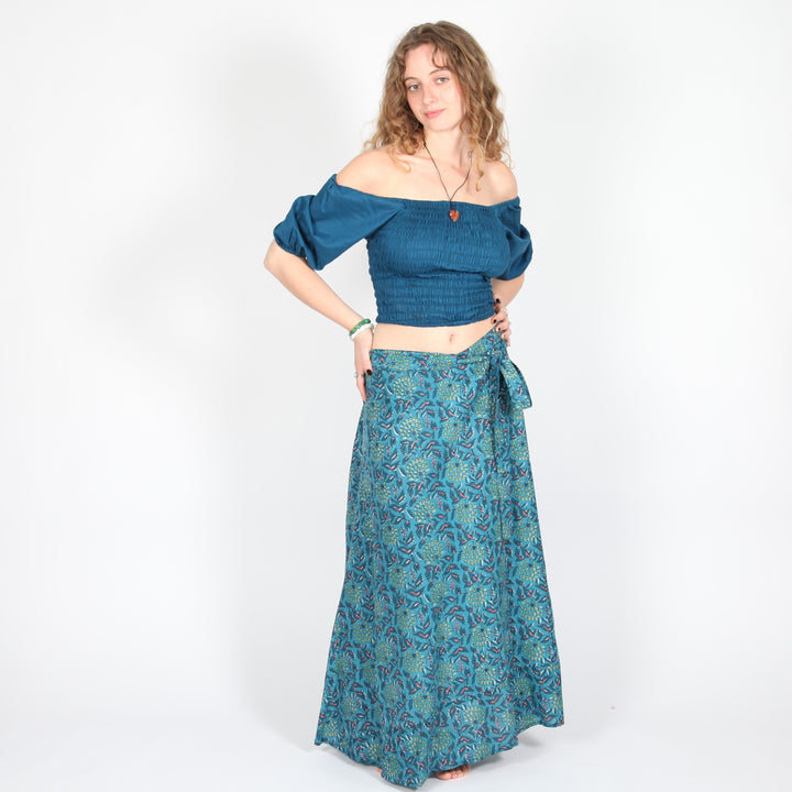 Block Print Wrap Skirt