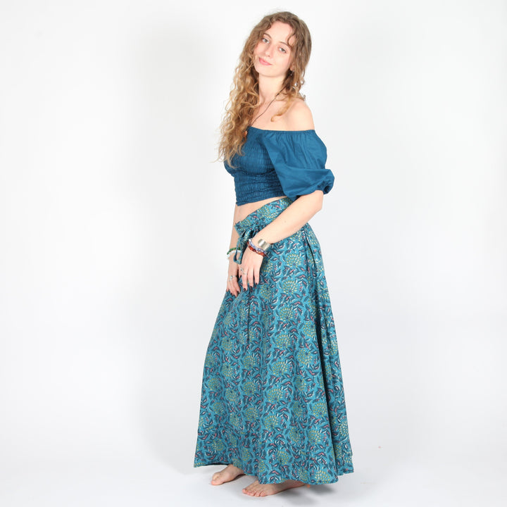 Block Print Wrap Skirt