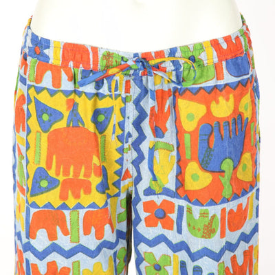 Abstract Block Print Elephant Trousers