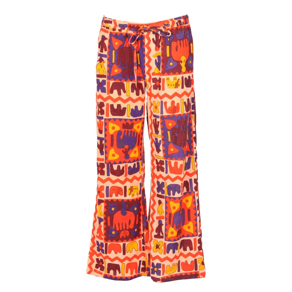 Men's Abstract Block Print Elephant Trousers