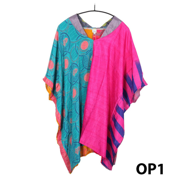 Upcycled Sari Kaftan Top