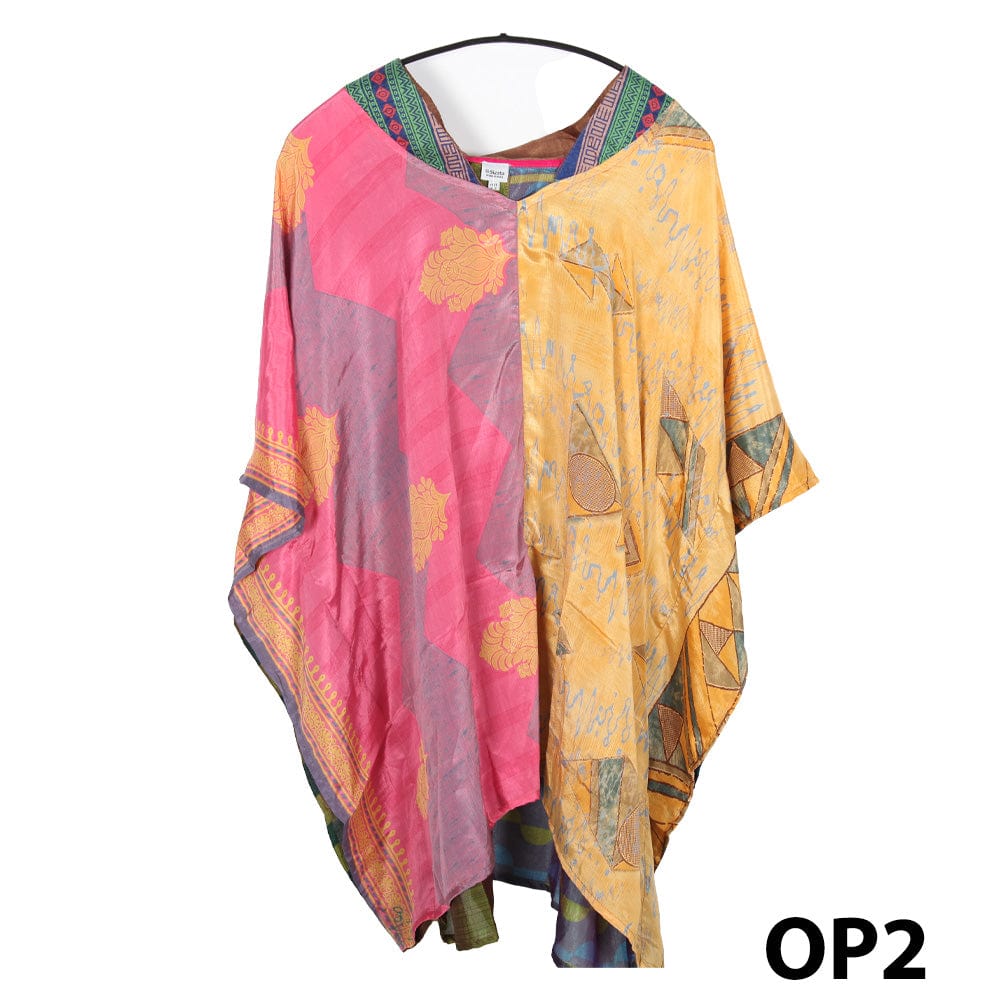Upcycled Sari Kaftan Top