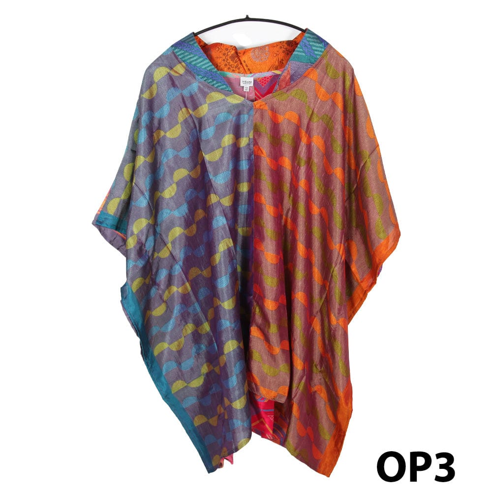 Upcycled Sari Kaftan Top