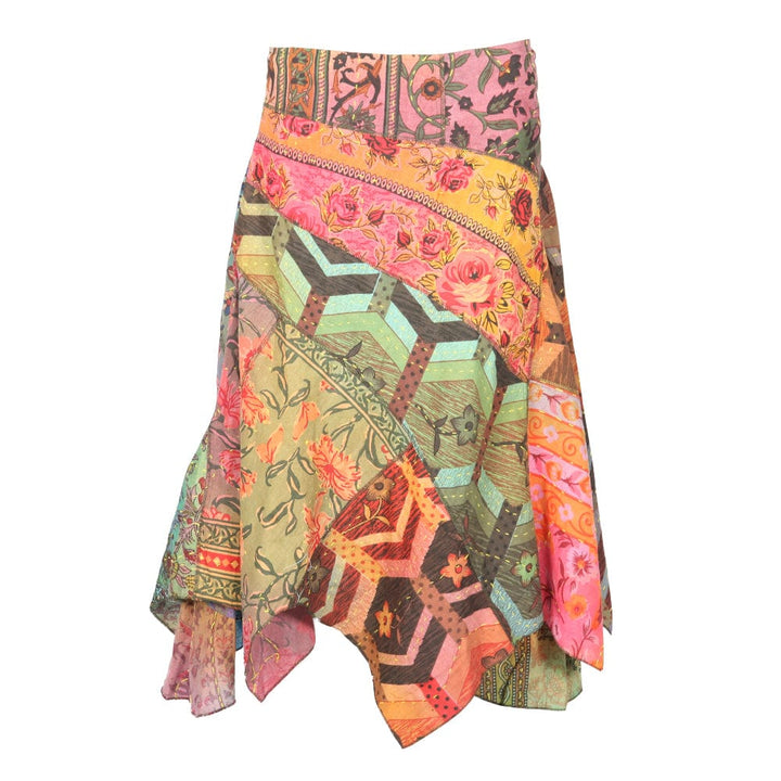 Kantha Patchwork Hanky Hem Skirt