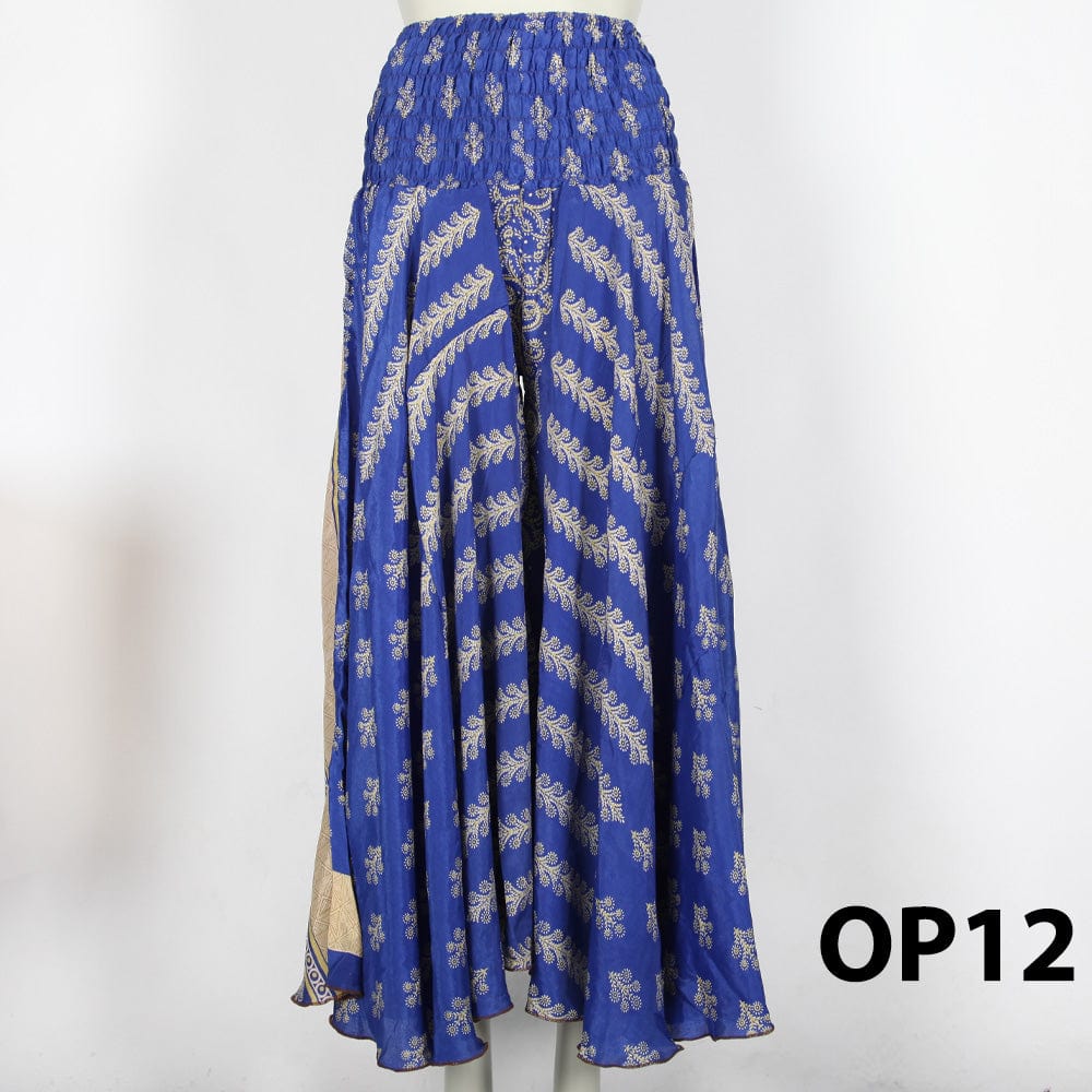 Upcycled Sari Wide Leg Palazzo Trousers