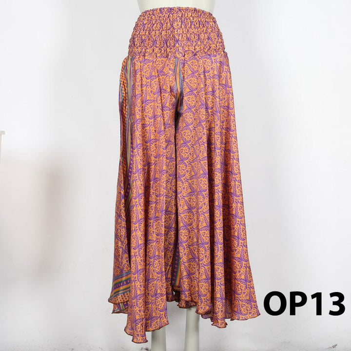 Upcycled Sari Wide Leg Palazzo Trousers
