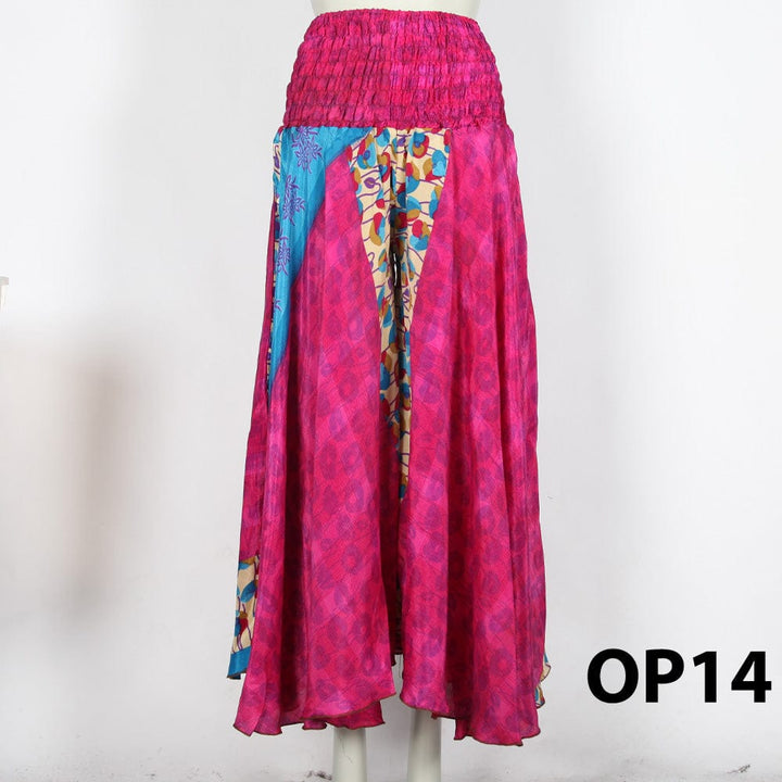 Upcycled Sari Wide Leg Palazzo Trousers