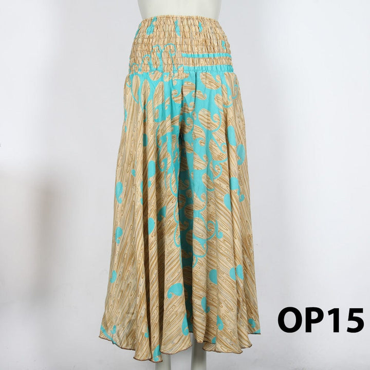 Upcycled Sari Wide Leg Palazzo Trousers