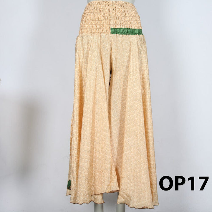 Upcycled Sari Wide Leg Palazzo Trousers