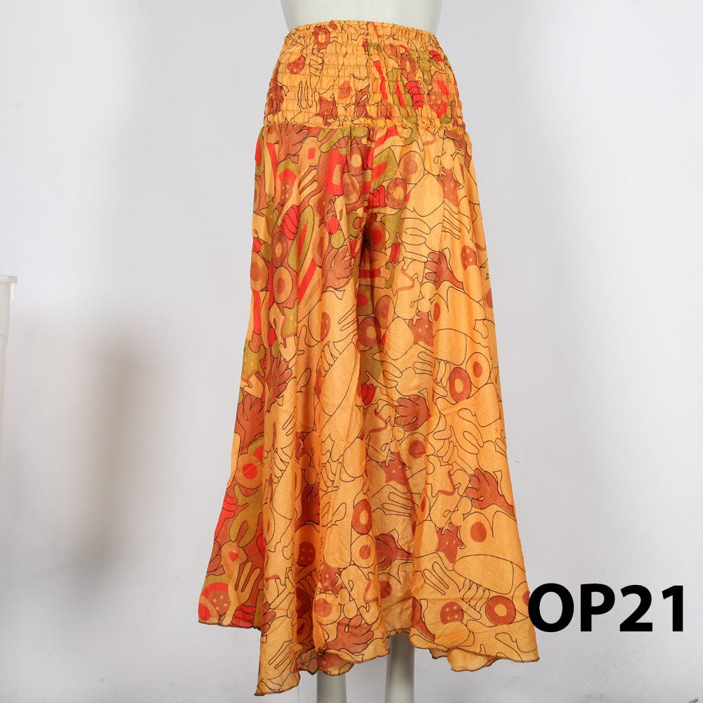 Upcycled Sari Wide Leg Palazzo Trousers