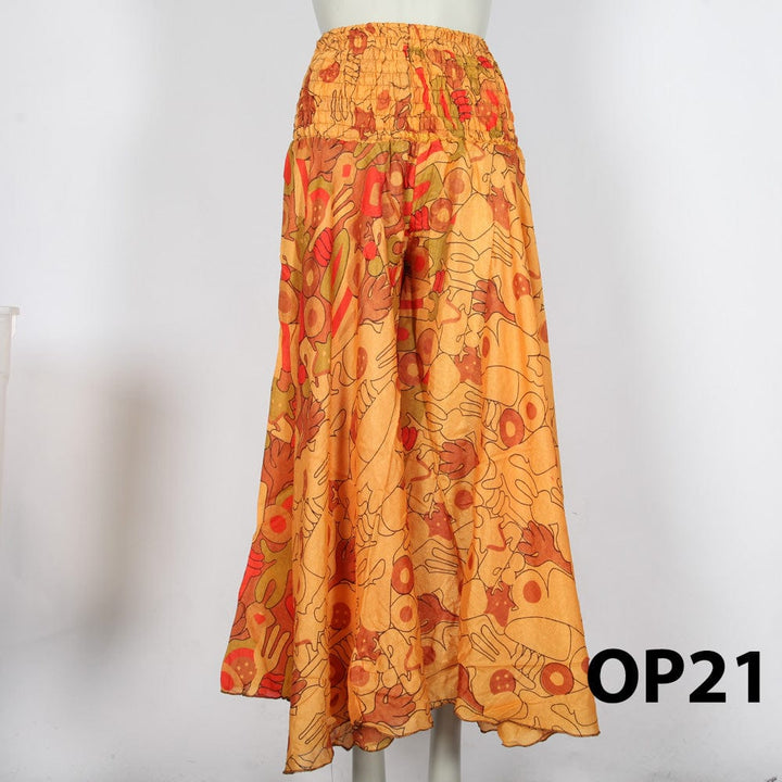 Upcycled Sari Wide Leg Palazzo Trousers