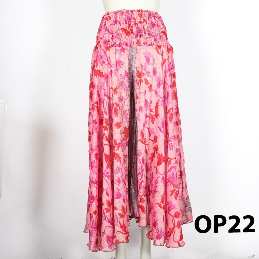 Upcycled Sari Wide Leg Palazzo Trousers