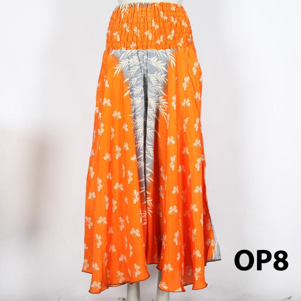 Upcycled Sari Wide Leg Palazzo Trousers