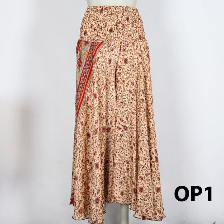 Upcycled Sari Wide Leg Palazzo Trousers