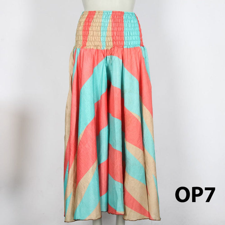Upcycled Sari Wide Leg Palazzo Trousers