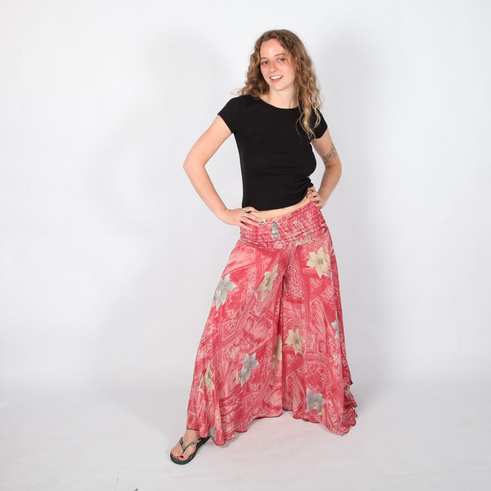 Upcycled Sari Wide Leg Palazzo Trousers