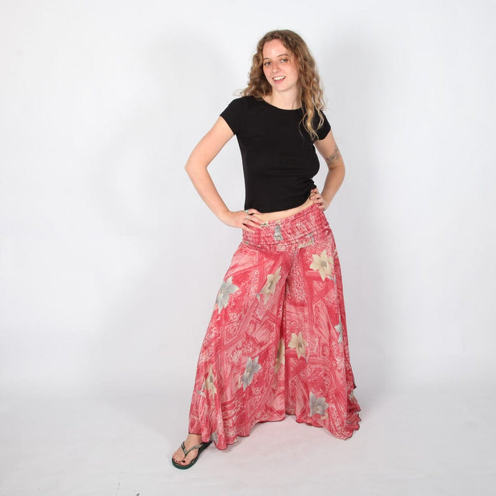 Upcycled Sari Wide Leg Palazzo Trousers