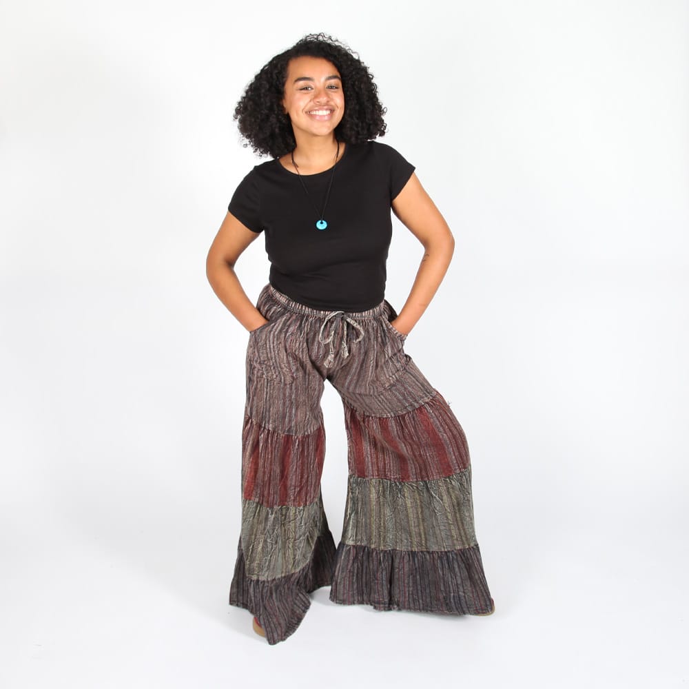 Wide Leg Flared Trousers