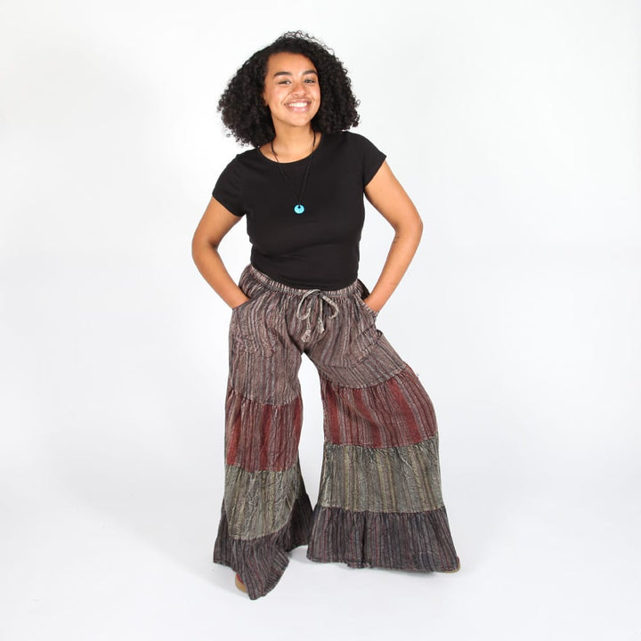 Wide Leg Flared Trousers