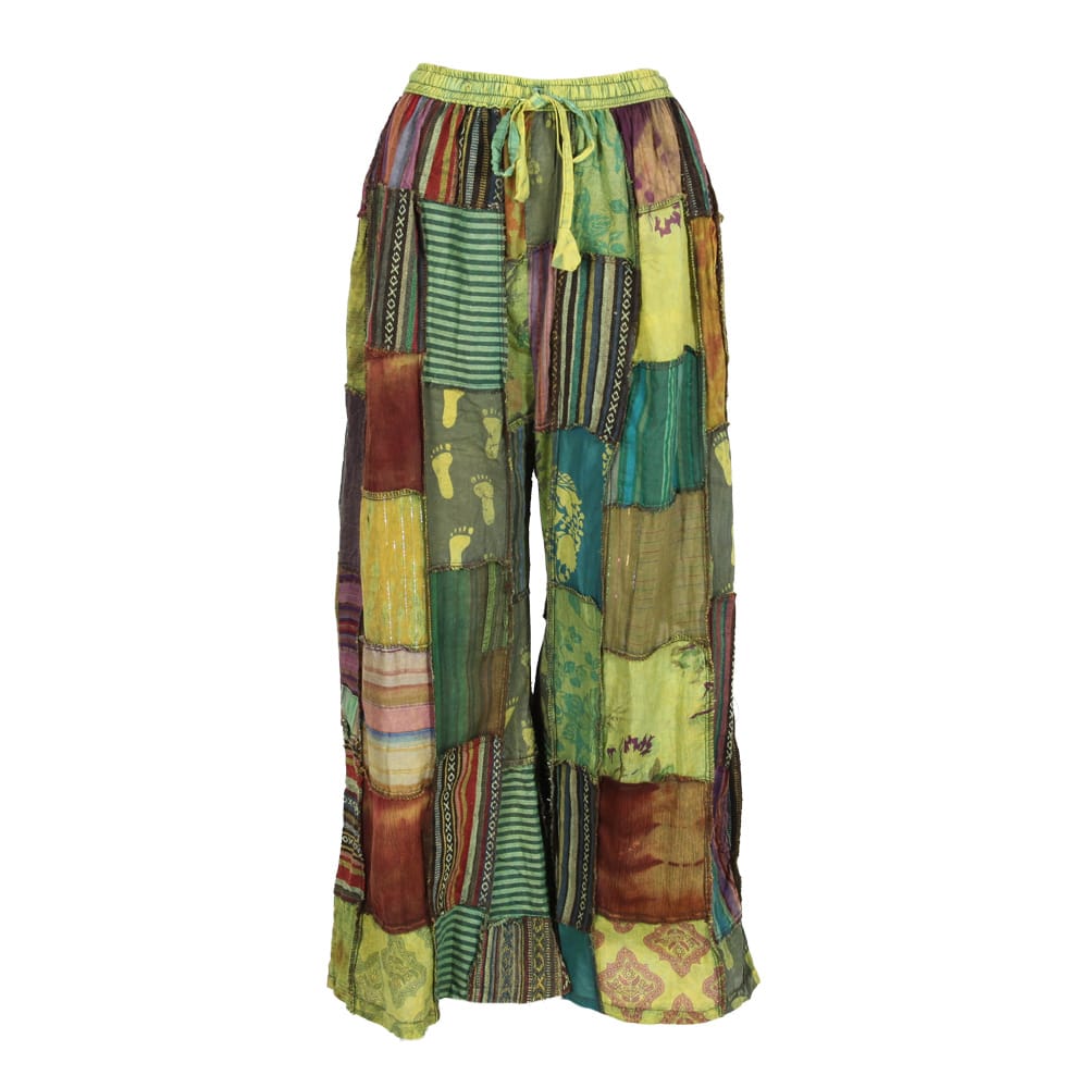 Patchwork Wide Leg Trousers