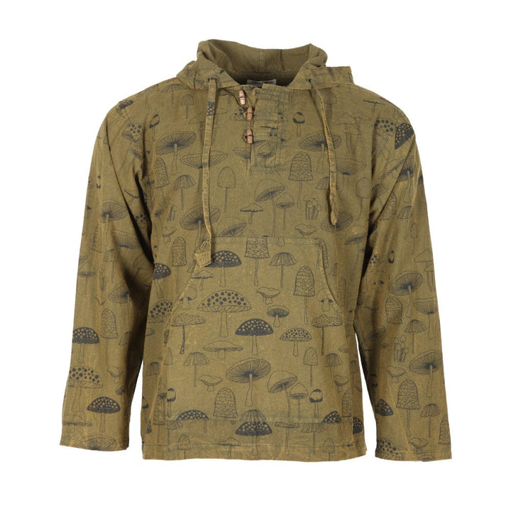 Stonewashed Mushroom Hooded Top