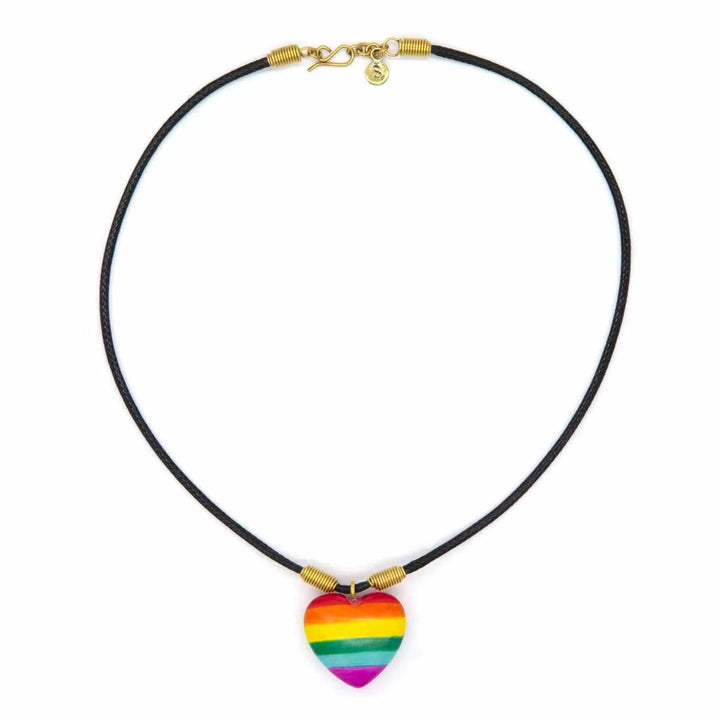 Soapstone Rainbow Heart Pendant