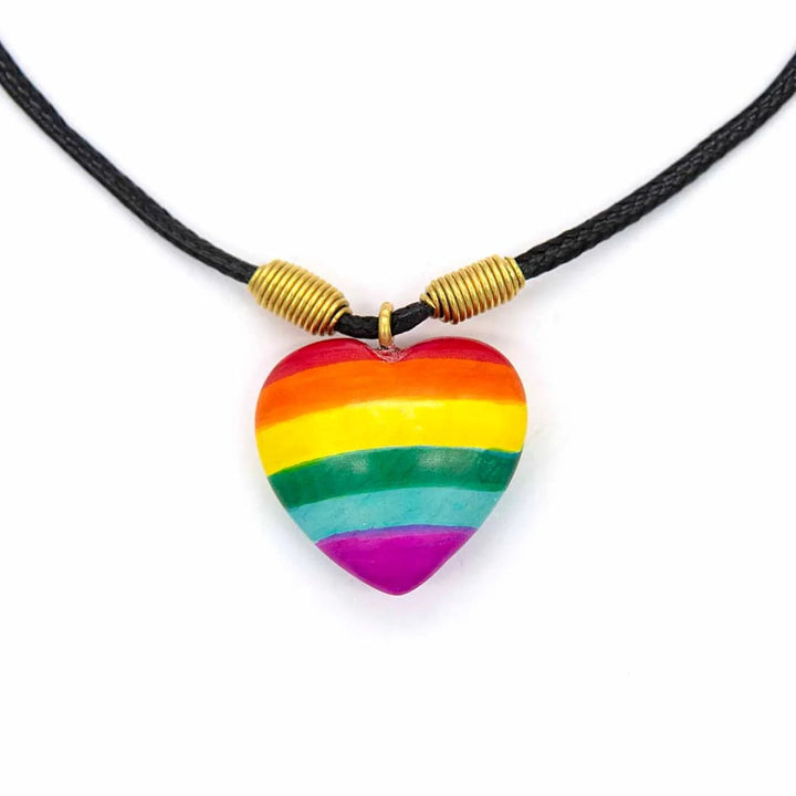 Soapstone Rainbow Heart Pendant
