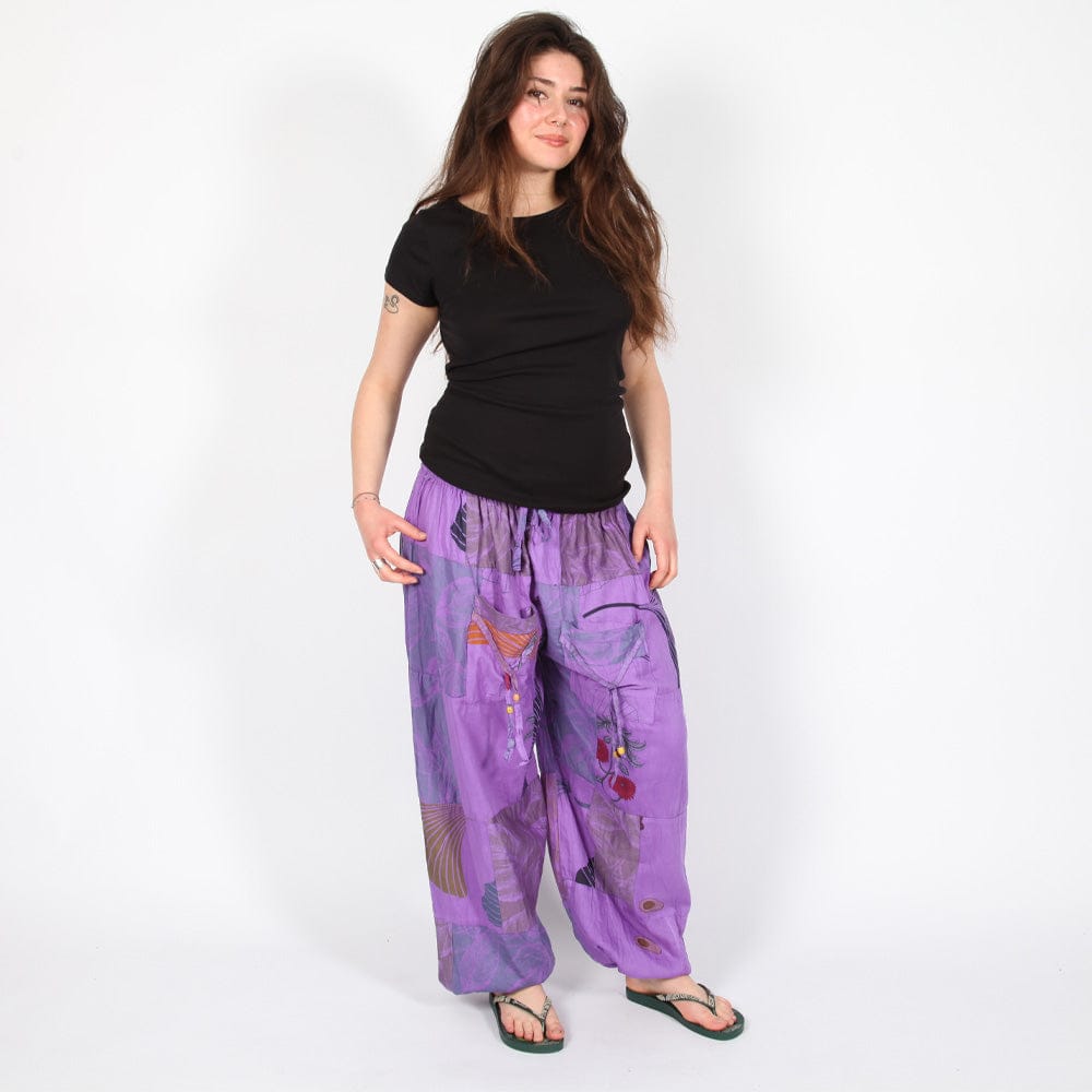 Patchwork Cotton Harem Trousers