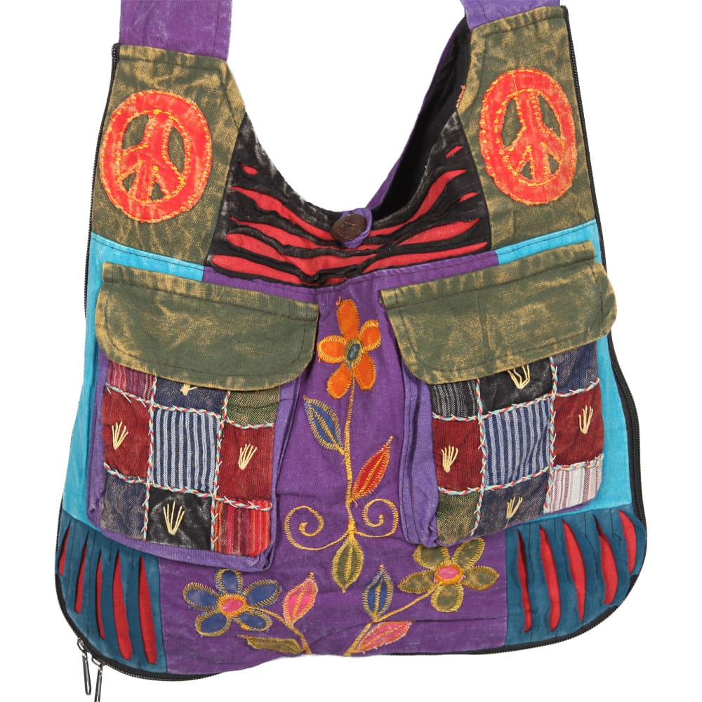Embroidered Patchwork Shoulder bag